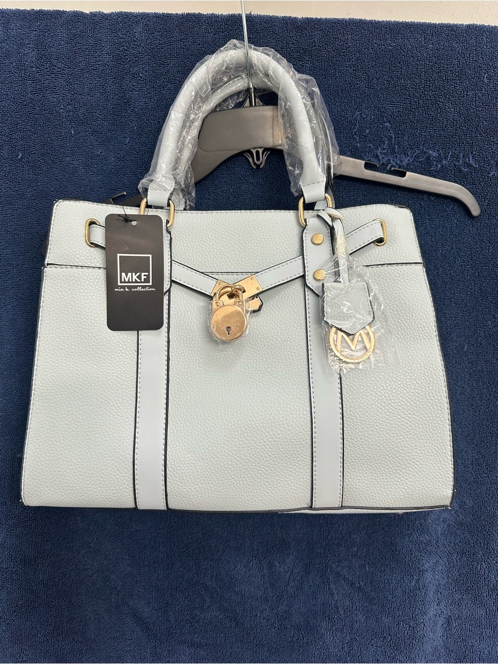 NWT Mia K Collection Pale Blue Satchel & Wallet